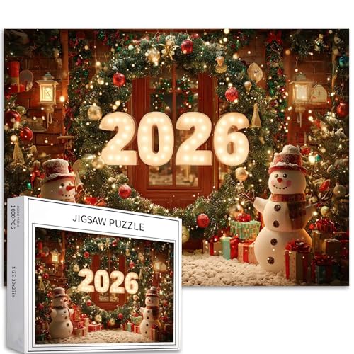 2026 Neujahrsposter 1000 Teile Puzzle für Erwachsene Weihnachtsbaum Hintergrund Kunst Puzzle Bunte DIY Puzzles für Heimdekoration, Geschenke, Familienpuzzle, perfekt für Spielabende, 70 × 50 cm 2026 Neujahrsposter 1000 Teile Puzzle für Erwachsene Weihnachtsbaum Hintergrund Kunst Puzzle Bunte DIY Puzzles für Heimdekoration, Geschenke, Familienpuzzle, perfekt für Spielabende, 70 × 50 cm von Generic
