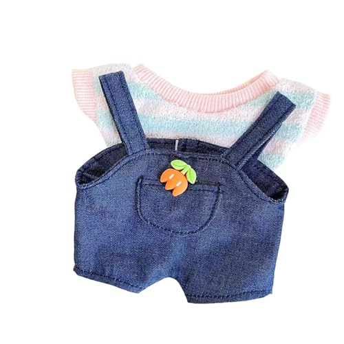 20cm Puppenkleidung - Süße Kleidung Für Plüschpuppen, Cartoon 20cm Puppe Tops Overalls Kleidung | Gefüllte Puppenkostüme Für Frauen Und Mädchen, Rollenspielspielzeug Für Wohnzimmer Und Schlafzimmer von Generic