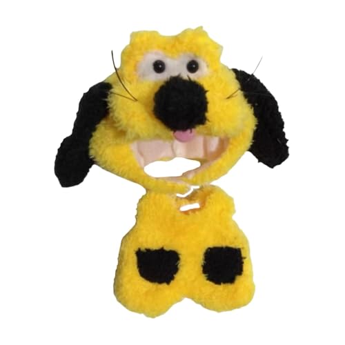 2X Puppenkleidung Overall Und Hut Zubehör Miniatur Puppenkleidung für 15 17cm Puppen Geburtstagsgeschenke Anziehsachen, Gelber Hund mit Langen Ohren von Generic