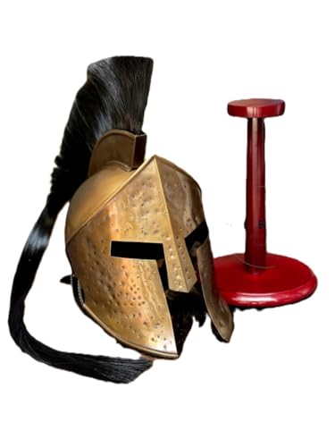 300 Spartan Helm Authentische Nachbildung des legendären Spartanischen Kriegers Kampfhelm für Film Cosplay und historische Geschenkartikel mit Holzständer von Generic