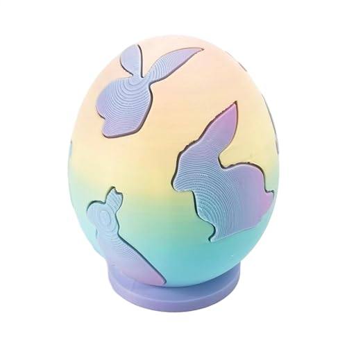 3D Bedruckte Eierspielzeug, D Bedruckte Osterei Ostereispielzeug 3D Bedrucktes Eier Ostern, Toy Egg 3D Gedruckt, Home Dekoration Ornamente - Kaninchen -Puzzle -Bausteine, Urlaub Home Dekoration Oramen von Generic