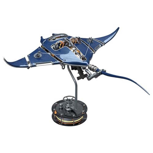 3D Devilfish Metall-Montagemodell,Mechanisches Meeresbiologisches Metallbaugruppenmodell mit Lichtern,Kreatives Chao-Spiel Ornament Geschenk für Erwachsene über 16 Jahre Alt(200+PCS) von Generic