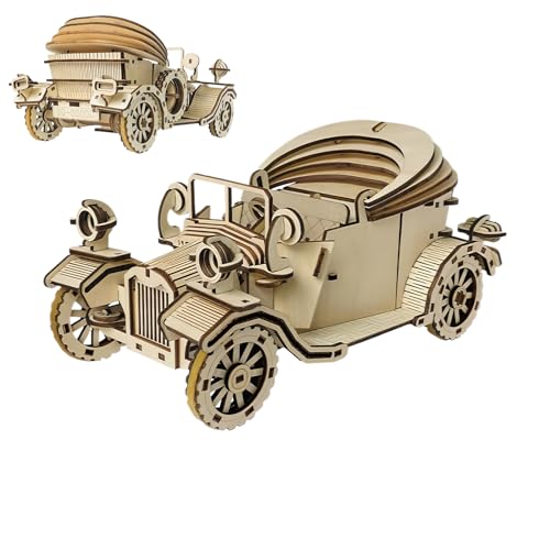 3D -Holz -Puzzle -Auto | Vintage Holzmodellauto -Kit für Erwachsene zum BAU | -Fahrzeug Holzhandwerk Hobbyspielzeug zum Geburtstag, Weihnachten, Urlaub 3D -Holz -Puzzle -Auto | Vintage Holzmodellauto -Kit für Erwachsene zum BAU | -Fahrzeug Holzhandwerk Hobbyspielzeug zum Geburtstag, Weihnachten, Urlaub von Generic