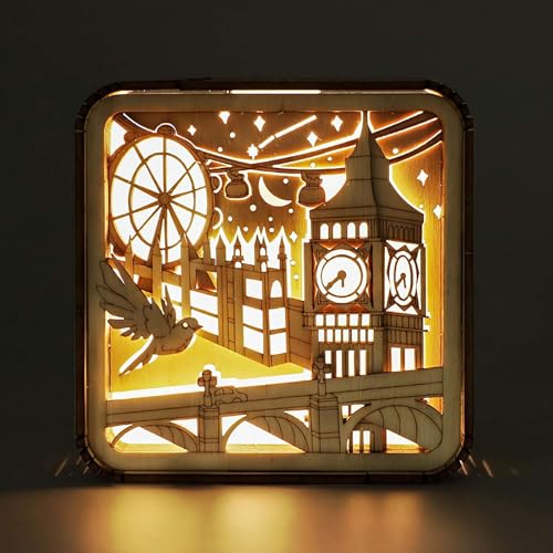 3D Holzpuzzle Nachtlicht, Holzpuzzles für Erwachsene Nachttischlampe, DIY 3D Holzpuzzles LED-Licht, Kreative Geschenke für Familie Freunde oder DIY Puzzle Liebhaber (Big Ben) von Generic