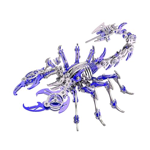 3D Metall Puzzle Scorpion King Mechanical Modellbausatz Erwachsene Insektenminiaturen Anspruchsvolles DIY-montageblock-Puzzle, Spielzeug für Erwachsene (Blau) von Generic