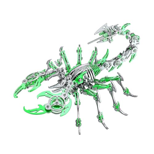 3D Metall Puzzle Scorpion King Mechanical Modellbausatz Erwachsene Insektenminiaturen Anspruchsvolles DIY-montageblock-Puzzle, Spielzeug für Erwachsene (Grün) von Generic