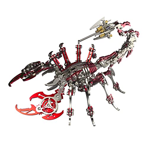 3D Metallpuzzle, 200-teiliger Scorpion King-Zusammenbaumodell, 3D-Metallmodellbausatz, lasergeschnittenes Modell, mechanisches Puzzle – Rot von Generic