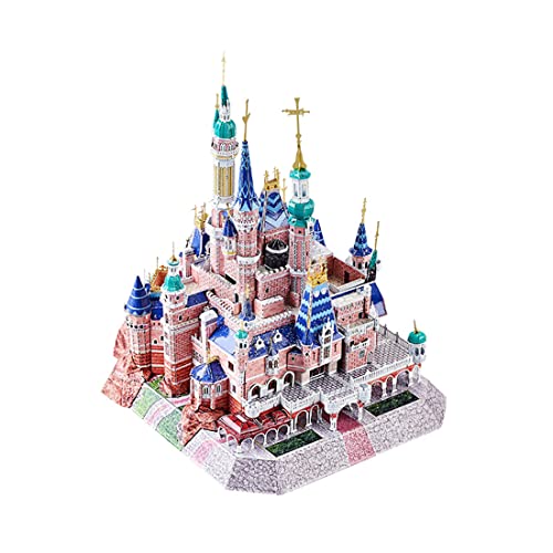 3D Metallpuzzle, 298-teiliger Fantasy-Schloss-3D-Modellbausatz mit LED-Licht, DIY-Metallmodell-Modellbausatz Erwachsene von Generic