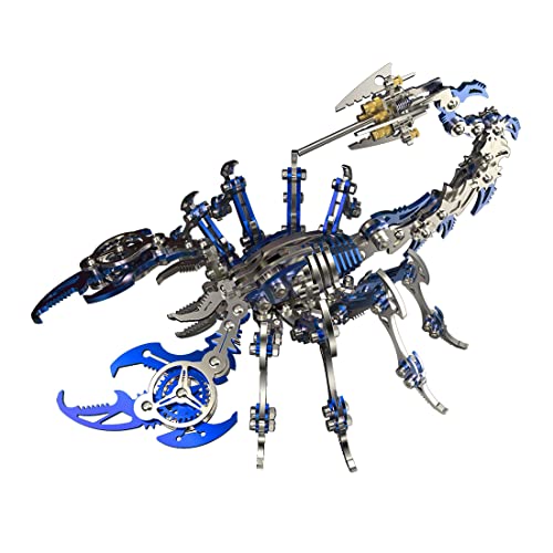 3D Metallpuzzle „Blue Scorpion King“ Modellbausatz, 200-teiliger 3D Metallpuzzle-Miniaturmodellbausatz Stahl, 3D-Knobelspiel-Puzzles Metall und Edelstahlornamenten Erwachsene von Generic