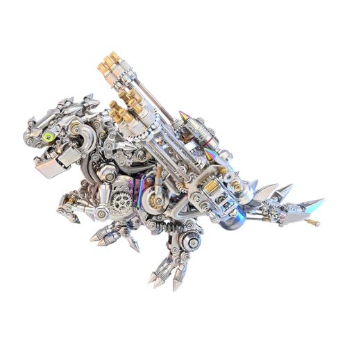 3D-Metallpuzzle zum Selbermachen, Dinosaurier-Modell für Erwachsene, Dinosaurier-Bausatz mit Ausrüstung, Steampunk-Dinosaurier, 1350+ Teile, mechanisches Dinosaurier-Geschenk zum Z von Generic