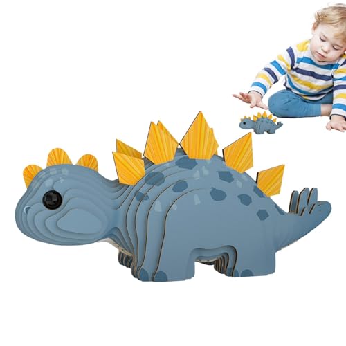 3D-Puzzle, Dinosaurier, 3D-Puzzle, Stegosaurus Raptor, Dinosaurier, Papier, Puzzles Spielzeug – Bausteine für Tiere mit Hand-Augen-Koordination, Lernen, Aktivitätsspielzeug von Generic