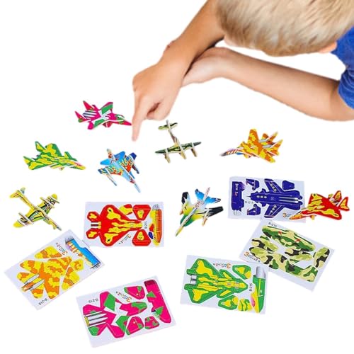 3D Puzzle Flugzeug Puzzle Montage Spielzeug Schaumstoff 10 Teile Puzzle Flugzeug Tank Dinosaurier Handwerk Montage Modell Kits Basteln Puzzle Puzzle für von Generic