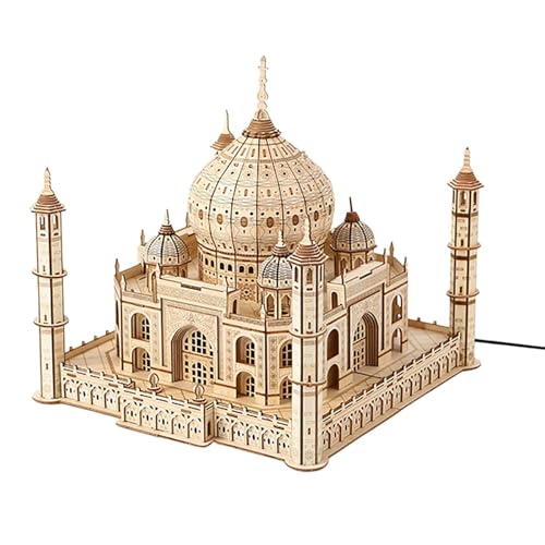 3D Puzzle Holz 260 Teile, Taj Mahal Modell, 29 x 29 x 29 cm, DIY Modellbau Modellbausatz Bausatz Holzpuzzle Holzbausatz Magic Gesicht Würfel Montage Holzarchitektur fur Erwachsene (A) von Generic