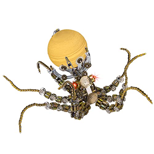 3D Puzzle Metall, über 2400 Teile, mechanischer Oktopus-Ständer mit Lichtmodell, 3D Metallpuzzle, kreative Tischbeleuchtung Erwachsene von Generic