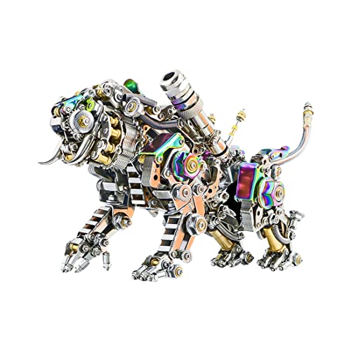 3D Puzzle Metall, über 700 Teile, mechanischer Tiger mit Lichtmodell, 3D Metallpuzzle, kreative Tischbeleuchtung Erwachsene von Generic