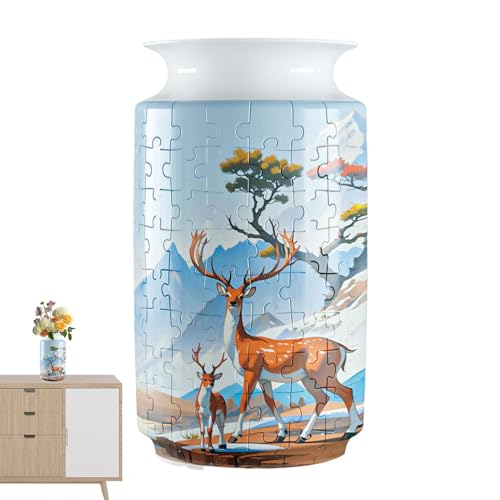 -Puzzle-Vase - Kreatives -Bastelset, Blumenarrangements Heimdekoration | Neuartige Puzzle-Blumenvase für Wohnzimmer, Geschenk für Kinder und Erwachsene, Spaß für alle Altersgruppen von Generic