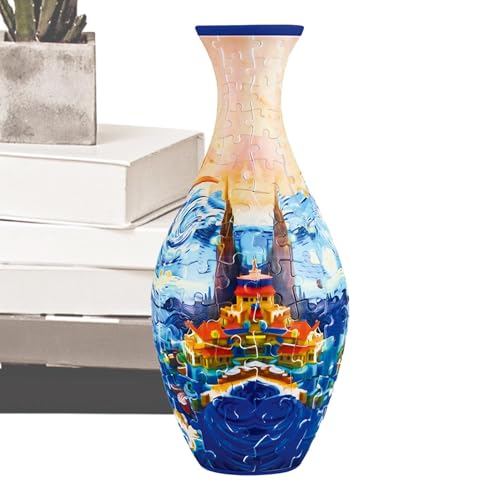 3D-Puzzle-Vase für Erwachsene, 3D-Puzzle-Vase | 3D-Vasen-Puzzle – 3D-Vase mit 160 gebogenen Puzzles, Puzzle-Blumentopf, mit abnehmbarem Wasserbecher für die Dekoration des Hauses von Generic