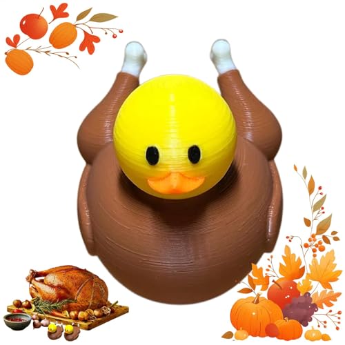 3D-gedruckte Truthahn-Enten – Thanksgiving-Themen-Enten, -Tischdekoration Kinder, Erwachsene und Kleinkinder, Thanksgiving-Dekorationen, süße Herbstdekoration für Zuhau von Generic