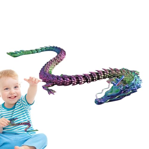 3D-gedruckter Beweglicher Drache | Beweglicher 3D-gedruckter Drache Mit Flexiblem Gelenk – Tragbares Mehrzweckspielzeug Für Kinder, 3D-Drucksachen, Fantasie-Tierfiguren Mit Farbverlauf, Schreibtisch-Z von Generic