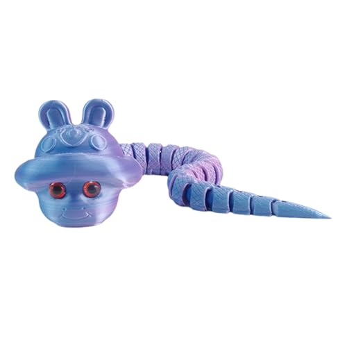 3D-gedrucktes süßes Kaninchen mit Hut Cartoon Jahr bewegliches Gliedmaßengelenk Kinderspielzeugmodell Zsh578 (Blue, 36cm) von Generic