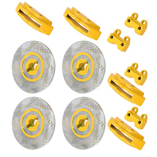 4 Stücke Simulation Metall Bremsscheiben Bremssättel Passend für TRX4 TRX6 1/10 RC Autoteile (Yellow) von Generic