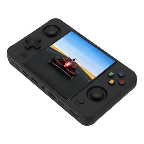 4-Zoll-Handheld-Spielekonsole, 2-Wege-Schutz, Open-Source-Handheld-Spielekonsole, Kurvendesign mit Wippe für Gängige 64-Bit-3D-Emulatoren (Black) von Generic