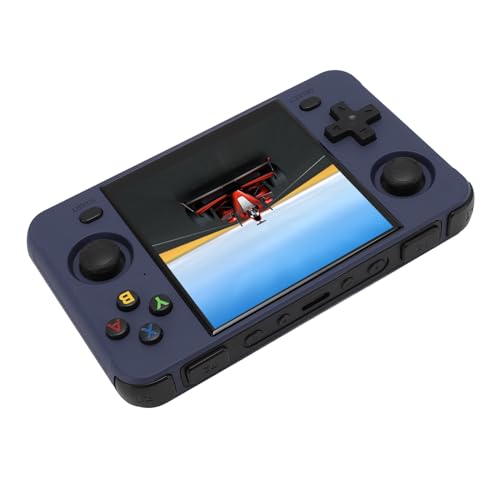 4-Zoll-Handheld-Spielekonsole, 2-Wege-Schutz, Open-Source-Handheld-Spielekonsole, Kurvendesign mit Wippe für Gängige 64-Bit-3D-Emulatoren (Blue) von Generic