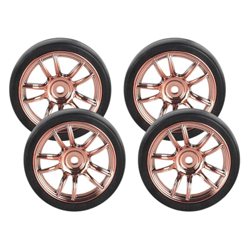 4-teiliger RC-Reifenersatz, Felgen- und Reifensatz mit 31 mm Durchmesser für 1:18 RC On Road Truck-Zubehör, Gold 4-teiliger RC-Reifenersatz, Felgen- und Reifensatz mit 31 mm Durchmesser für 1:18 RC On Road Truck-Zubehör, Gold von Generic