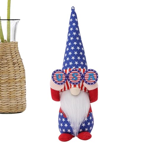 4. Juli Patriotische Zwerge,Patriotische Zwerge - Memorial Day Gnomes Independence Day Ornament | Plüsch-Puppe mit Sternen und Streifen, patriotische Zwerge, Dekorationen für den von Generic