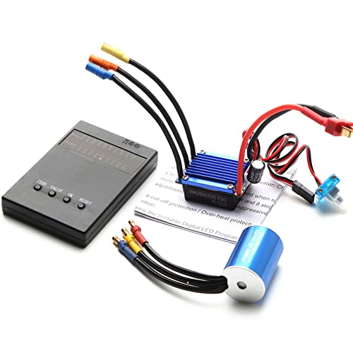 4500KV Bürstenloser Motor 25A ESC-Programmierkartensatz für HSP Wltoys 1/16 1/18 Ferngesteuertes LKW-Auto von Generic