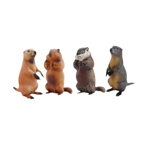 4X Murmeltier Actionfiguren, Wildtierstatuen für Kindergeschenke, von Generic