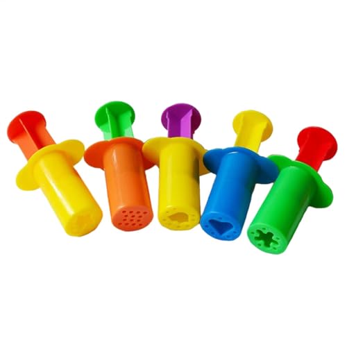 5-teiliges Knetwerkzeug-Set – Knet-Zubehör-Set, kreatives Lernspielzeug | Plastilin-Quetsch-Set, farbiges Tonspielzeug, Spielteig-Set, Aufbewahrungsbeutel-Set, Spielknet-Werkzeuge für Kinder (zufällig von Generic