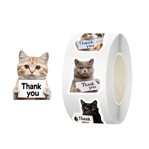 500 süße Katzen-Aufkleberrolle – wasserfeste Dankeschön-Aufkleber | Laptop, Wasserflasche, Skateboard, Koffer, Umschlagverpackung | Partybedarf, Klassenzimmer, Dankeschön-Etiketten für kleine Unterneh 500 süße Katzen-Aufkleberrolle – wasserfeste Dankeschön-Aufkleber | Laptop, Wasserflasche, Skateboard, Koffer, Umschlagverpackung | Partybedarf, Klassenzimmer, Dankeschön-Etiketten für kleine Unterneh von Generic