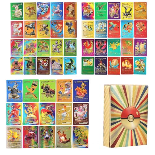 55 PCS Cartoon Karten Gold Schwarz Silber Seltene Karten Set, Keine Duplikate Karikaturen Comics Sammelkarten für Kindergeburtstag Party Geschenke - B Mehrfarbig1 von Generic