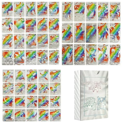 55 PCS Cartoon Karten Gold Silber Schwarz Seltene Karten Set, Keine Duplikate Karikaturen Comics Sammelkarten für Kindergeburtstag Party Geschenke Karten Set Rare Karten (A Silber) von Generic