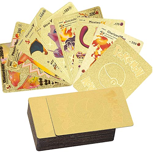 55 PCS Cartoon Karten Gold Silber Schwarz Seltene Karten Set, Keine Duplikate Karikaturen Comics Sammelkarten für Kindergeburtstag Party Geschenke Karten Set Rare Karten (C Gold) von Generic