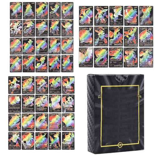 55 PCS Cartoon Karten Silber Gold Schwarz Seltene Karten Set, Keine Duplikate Karikaturen Comics Sammelkarten für Kindergeburtstag Party Geschenke Karten Set Sammelkarten (A Schwarz2) von Generic