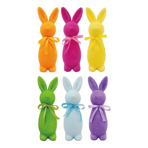 6 Stück Mini Kaninchen, 25cm, Plüschhase Geschenk für Enkelin Puppenhauszubehör Mini-Kaninchen, Ostern Deko, Frühling DIY-Dekoration für Kinder von Generic