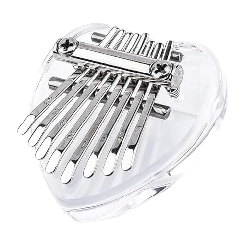 8 Tasten Exquisites Finger-Daumenklavier Symmetrisches Finger-Daumenklavier Malimba Instrument Zubehör Anhänger Karimba Daumenklavier Weihnachtsklavier für Kinder und Erwachsene (Clear, 6.5x6.5x1.8cm) von Generic