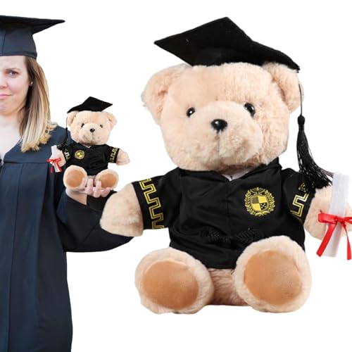 Abschluss-Teddybär, Abschluss-Teddybär | 7 Zoll Abschluss-Teddybär | Teddybär 2024, mit Kleid, , Pompon-Set für am von Generic