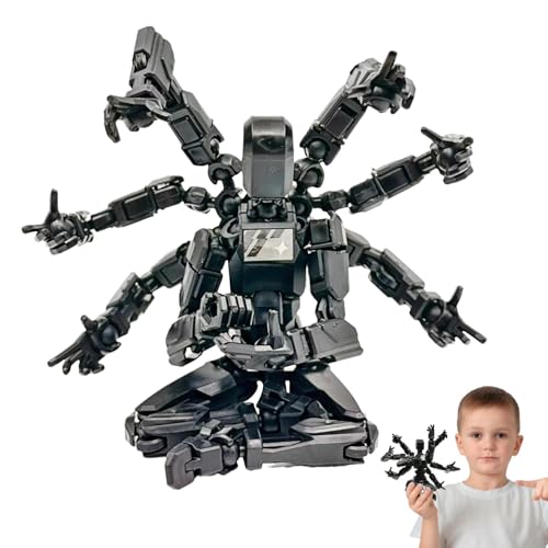 Action Roboter Figur | Cartoon Ganzkörperroboter Acht Arme | Mehrgelenkige bewegliche Actionfigur für Fans und Sammler für Couchtisch, Esszimmer von Generic