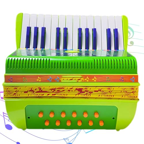 Akkordeon Musikinstrument Spielzeug, Akkordeon Musikinstrumente für | 6 Bass 17 Tasten Kleine Tasten Akkordeon Akkordeon Musikinstrument Leicht Niedlich Lernspielzeug für Mädchen und G von Generic