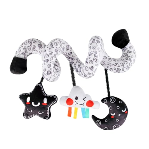 Aktivitätsspielzeug aus Plüsch für Kinderwagen | Musik-Mobile mit hohem Kontrast mit weicher Rassel für Wiege – interaktive sensorische Stimulation für Unterhaltung und visuelles Erwachen Aktivitätsspielzeug aus Plüsch für Kinderwagen | Musik-Mobile mit hohem Kontrast mit weicher Rassel für Wiege – interaktive sensorische Stimulation für Unterhaltung und visuelles Erwachen von Generic