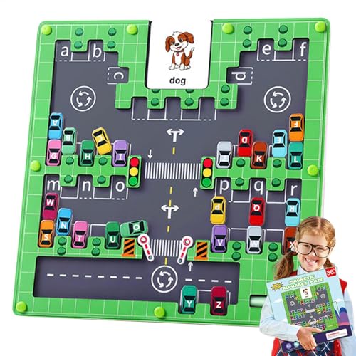 Alphabet -Puzzlespielzeug für Kinder - Magnetparkplatz Thema Alphabet Labyrinth, frühes Lernen von Hand -Augen -Koordination Booster für und Mädchen für die Schule, Zuhause von Generic