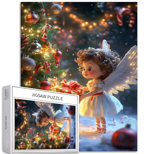 Angel 1000 Teile Puzzle für Erwachsene, warmes Weihnachtsbaum-Kunst-Puzzle, herausfordernde Familienaktivitätsspiele, buntes DIY-Bastelpuzzle für Heimdekoration, Geschenke, 50,8 x 68,9 cm Angel 1000 Teile Puzzle für Erwachsene, warmes Weihnachtsbaum-Kunst-Puzzle, herausfordernde Familienaktivitätsspiele, buntes DIY-Bastelpuzzle für Heimdekoration, Geschenke, 50,8 x 68,9 cm von Generic
