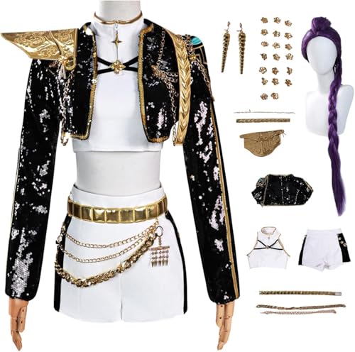 Anime Charakter R Neue Haut Cosplay Kostüm Outfit Zoe Mira Rollenspiel Uniform Komplettes Set Halloween Party Karneval Dress Up Anzug mit Perücke Ohrringe für Frauen Anime Charakter R Neue Haut Cosplay Kostüm Outfit Zoe Mira Rollenspiel Uniform Komplettes Set Halloween Party Karneval Dress Up Anzug mit Perücke Ohrringe für Frauen von Generic