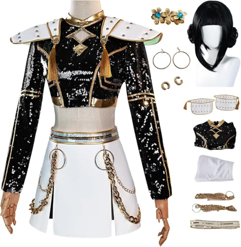Anime Charakter Zoe Neue Haut Cosplay Kostüm Outfit Mira Rumi Rollenspiel Uniform Komplettes Set Halloween Party Karneval Dress Up Anzug mit Perücke Ohrringe für Frauen Anime Charakter Zoe Neue Haut Cosplay Kostüm Outfit Mira Rumi Rollenspiel Uniform Komplettes Set Halloween Party Karneval Dress Up Anzug mit Perücke Ohrringe für Frauen von Generic