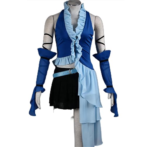 Anime Cosplay Kostüm Halloween Uniform Kleid Komplettset Für X Yuna (Blue,3XL) von Generic