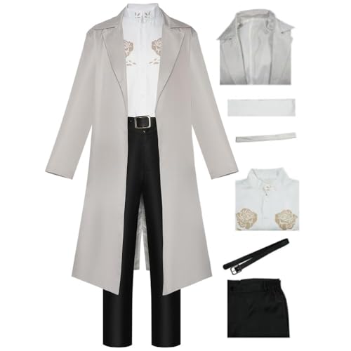 Anime Dazai Osamu Cosplay Kostüm Chuuya Cosplay Uniform Outfit Halloween Anzug Für Herren,White-S von Generic