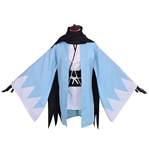 Anime Okita Souji Cosplay Kostüm Karneval Uniform Mantel Maskerade Im Ganzen Set,Blue-M von Generic